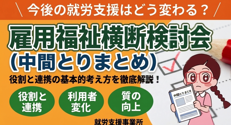 【報酬改定】「障害者就労に係る雇用福祉横断検討会の中間とりまとめについて」